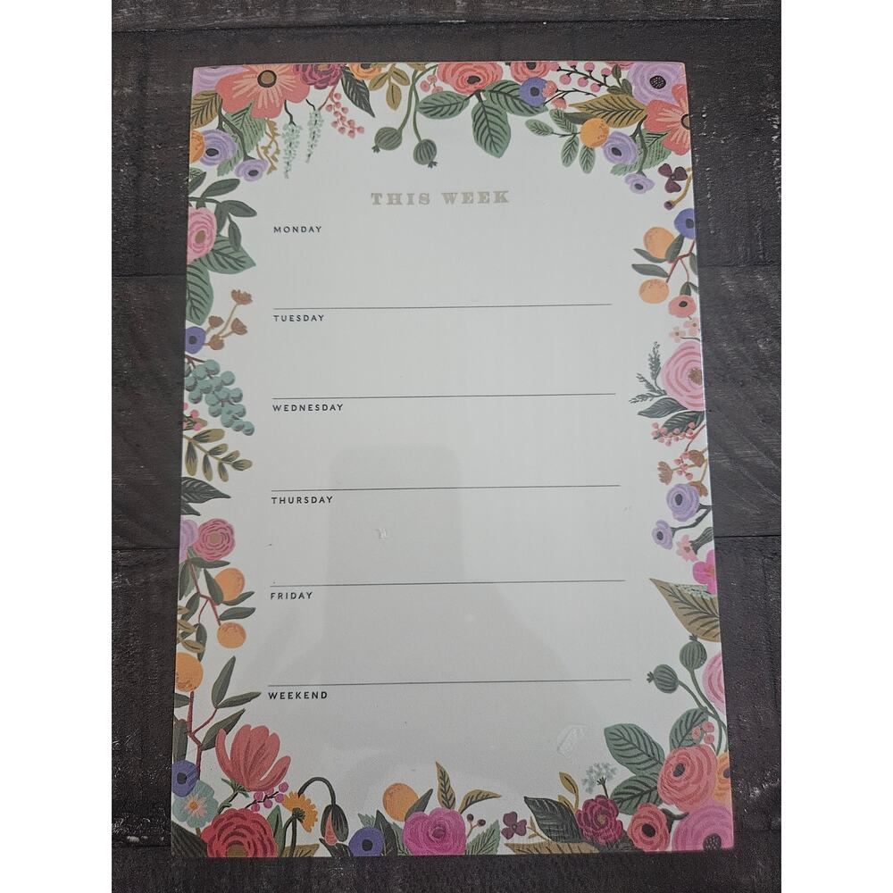 Rifle Paper Company Garden Party Weekly Planner Paper Memo Pad Sealed New